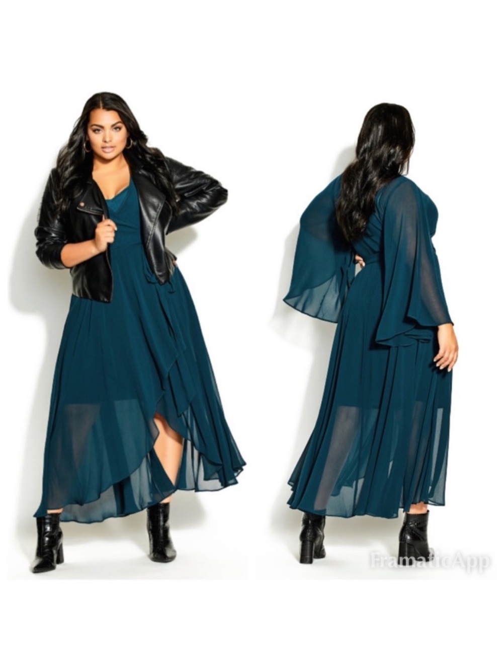 City Chic Fleetwood Maxi Dress in Alpine SZ City Chic L/US 16 NWT